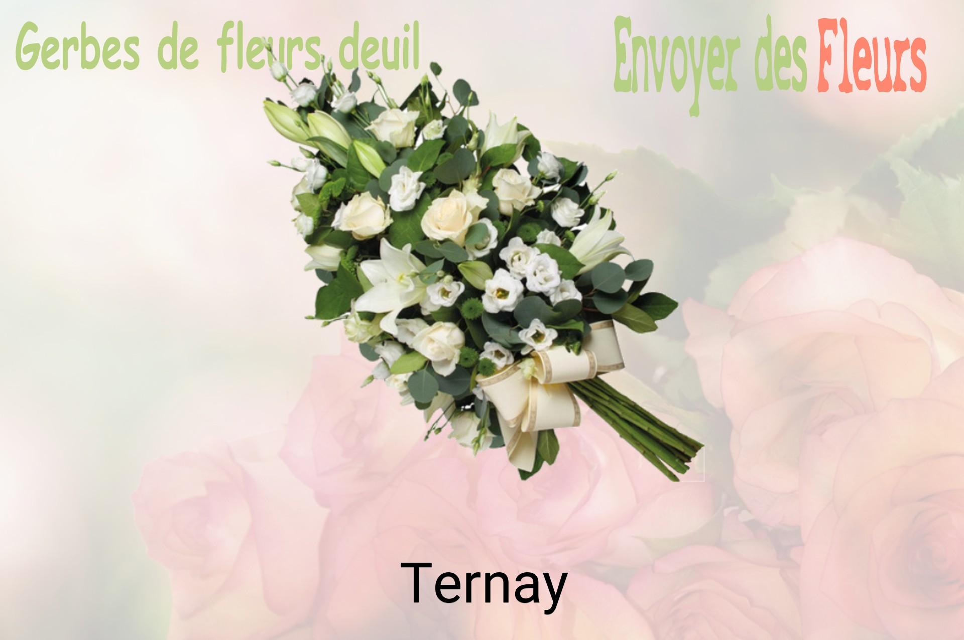 Gerbe de fleurs de deuil livrée à Ternay